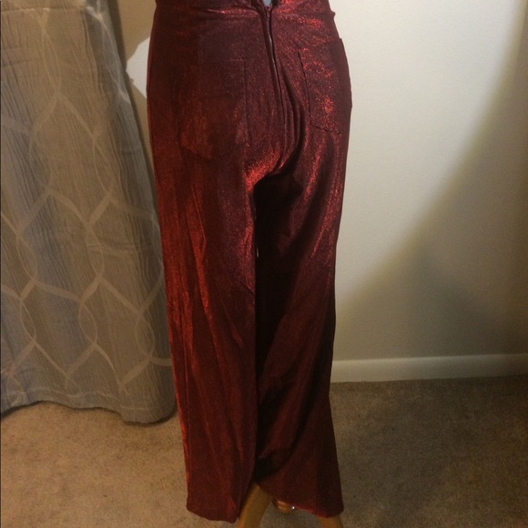 Vintage handmade red shimmer jump suit 1970s - Picture 5 of 8